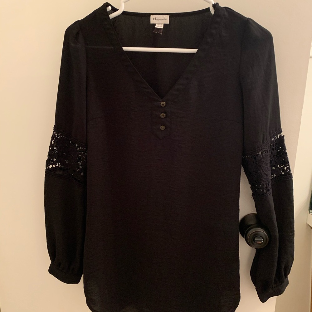 Black tunic blouse